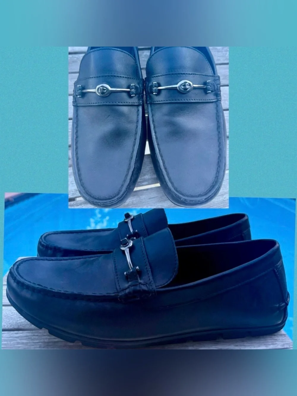 Coach Mott Driver Loafers Black Leather FG2984 Mens Size 11.5D~NEW